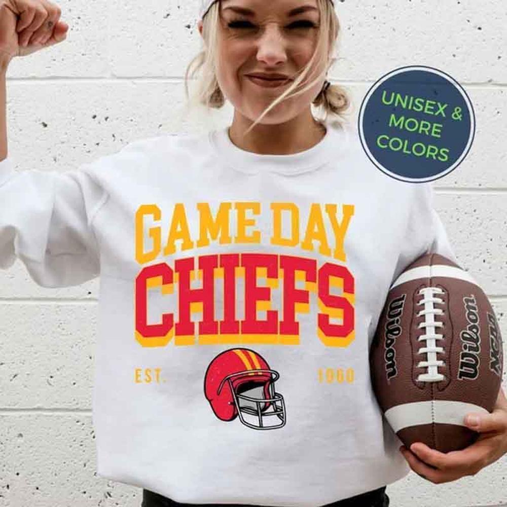 Chiefs Football Kansas City Crewneck Retro Fan Streetwear Fit Pro Sweatshirt